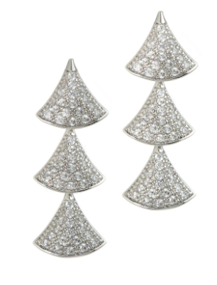 Tiered Triangle Earrings - White Gold earring SPRING FROST Boutique