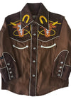 Rockmount Ranch Wear Vintage Two Tone Steer Shirt Brown Tan Kids Large Rockmount Ranch Wear